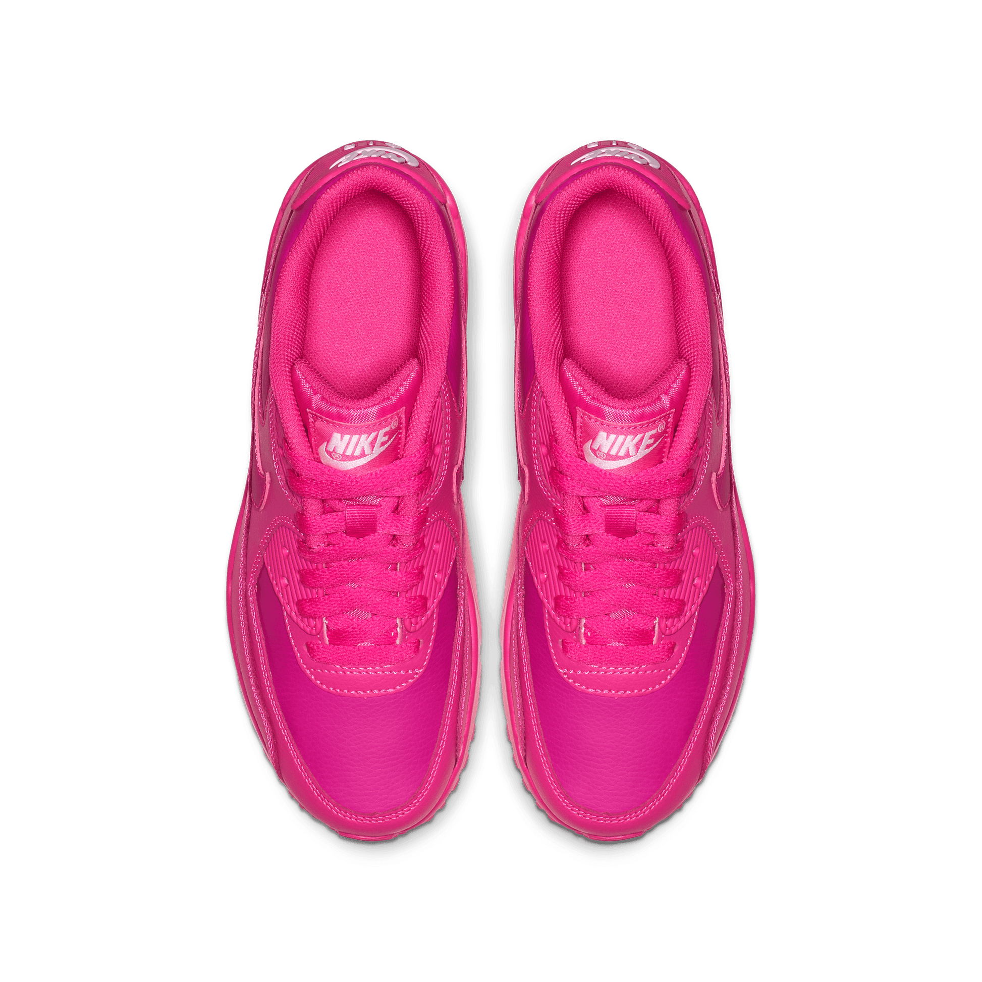 Girls' Nike Air Max 90 Leather "Laser Fuchsia"