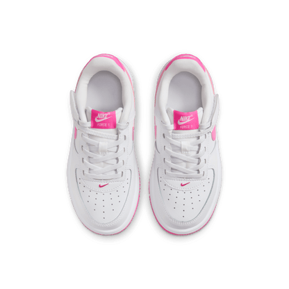Little Kids' Nike Force 1 Low EasyOn "White Laser Fuchsia"