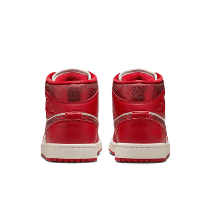 Women's Air Jordan 1 Mid SE "Red Cracked Leather"