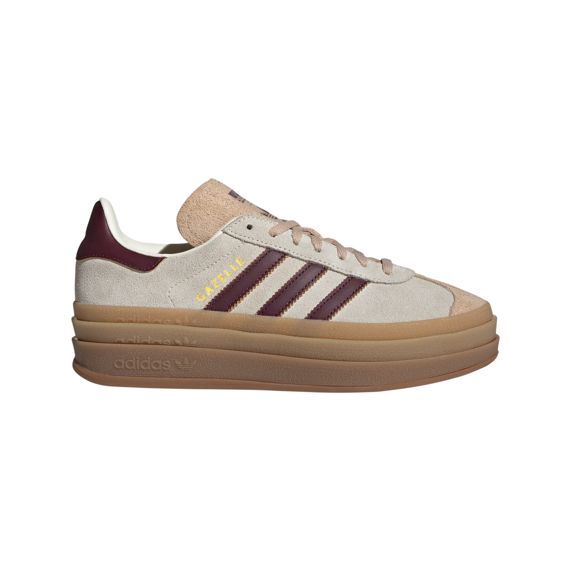 Women's Adidas Gazelle Bold W "Cream White Maroon"