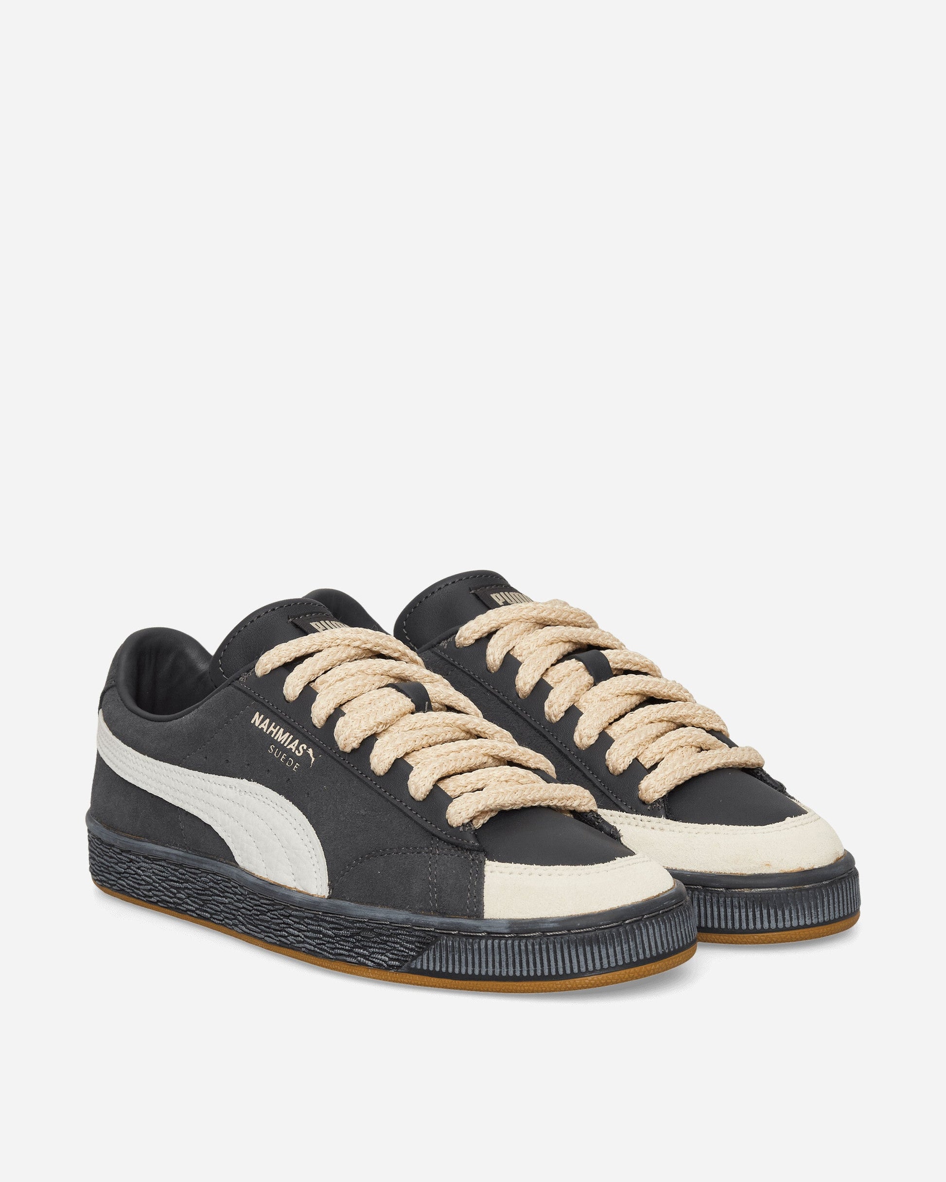 Nahmias Suede Vintage Black Sneakers Flat Dark Gray / Honey Butter