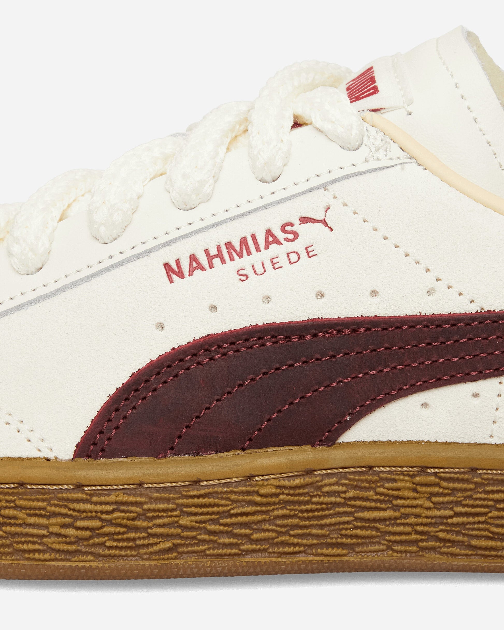 Nahmias Suede Vintage Red Sneakers Warm White / For All Time Red