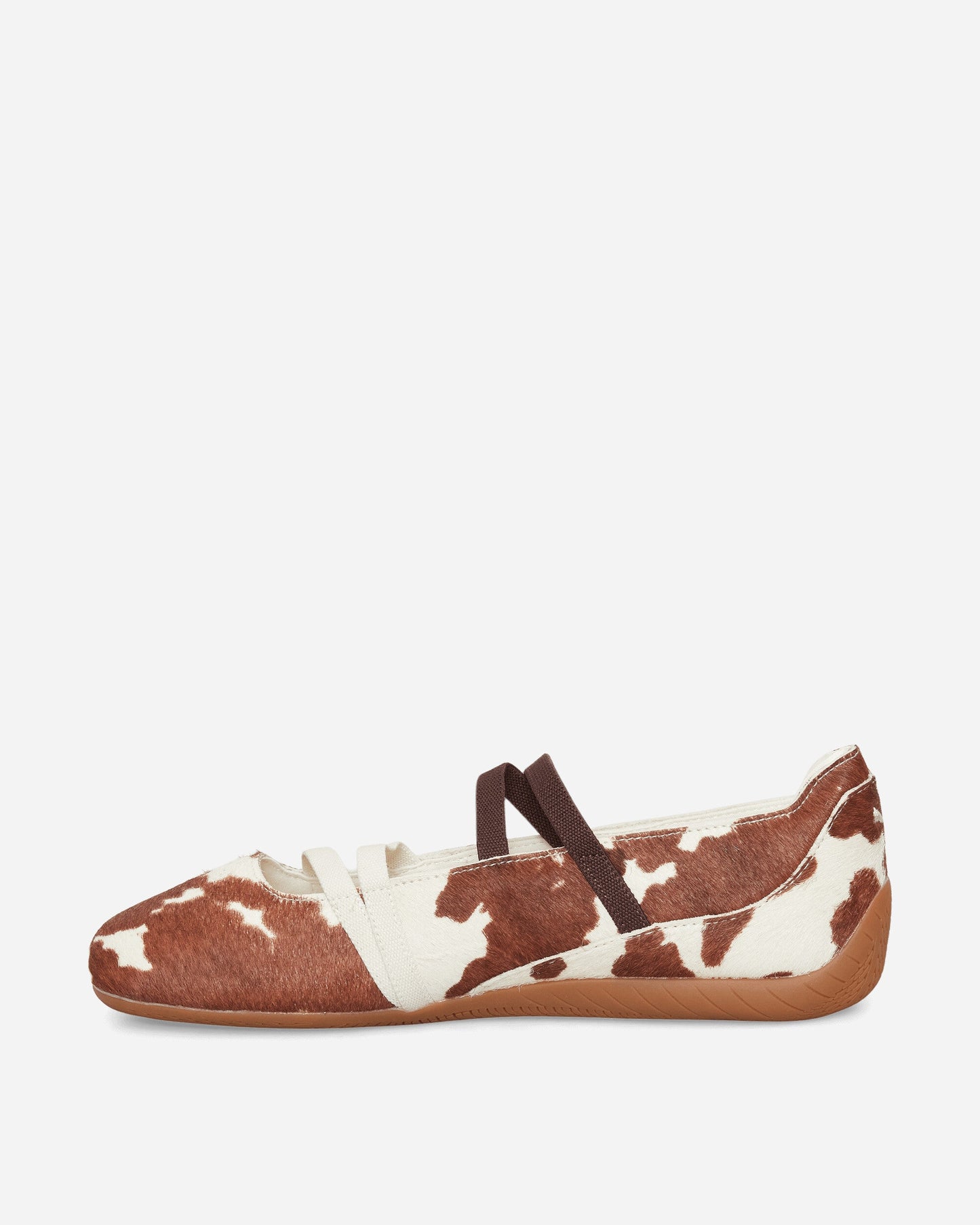 Women's Speedcat Ballet Cow Print Shoes Chocolate Brown / Warm White