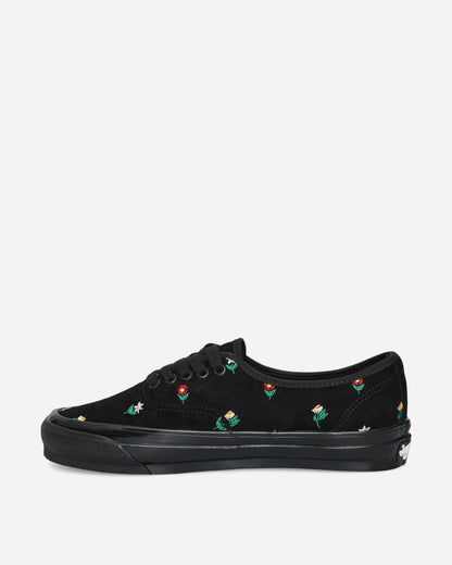 Authentic 44 Embroidery Sneakers Flower Print Black
