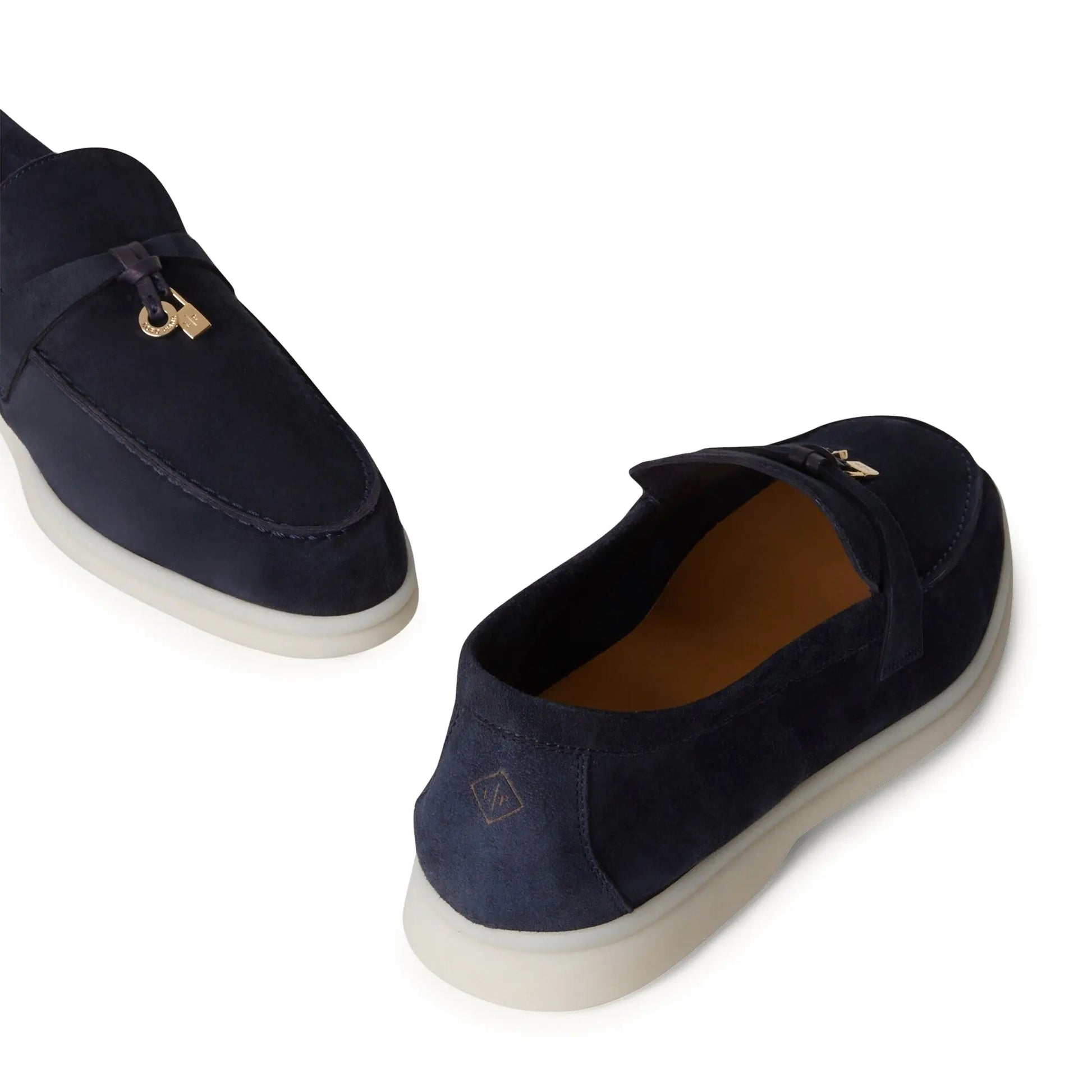 Loro Piana Summer Charms Suede Argo Blue Melange Loafers