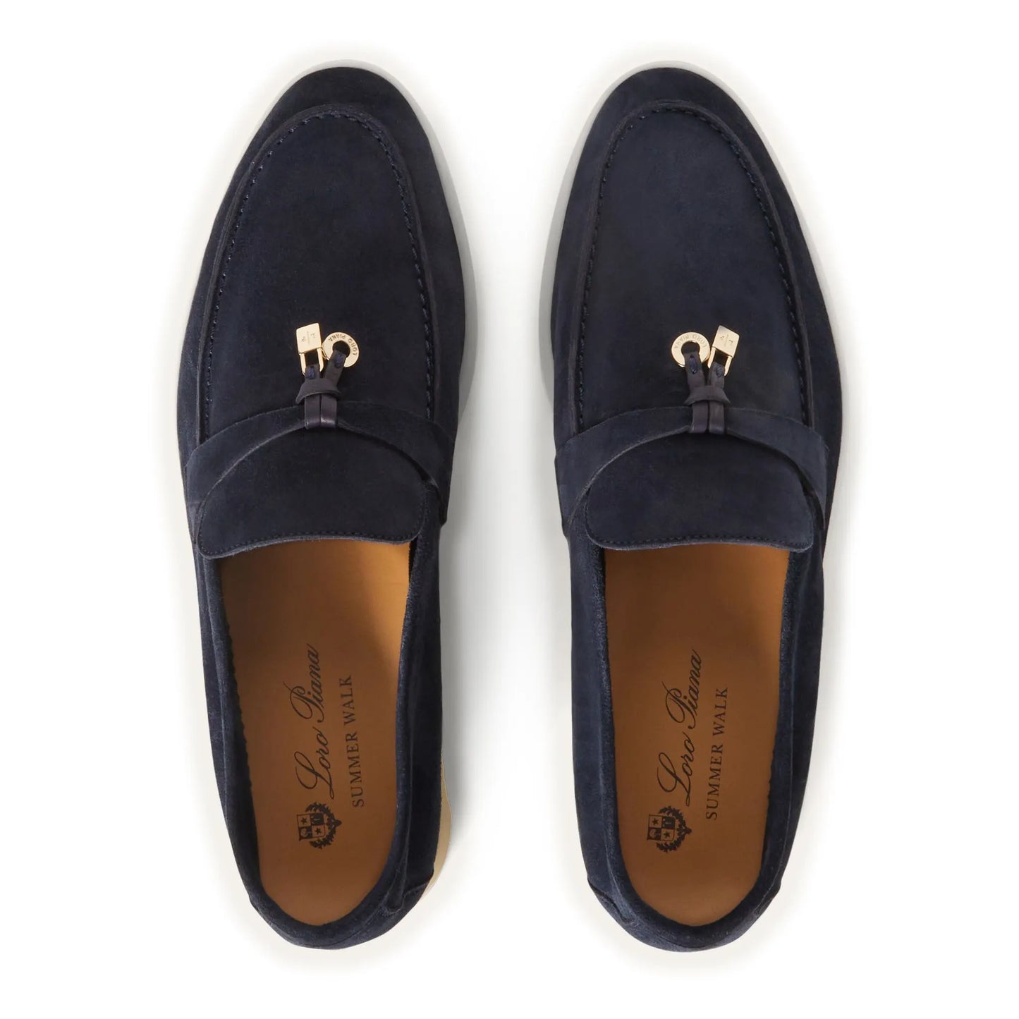 Loro Piana Summer Charms Suede Argo Blue Melange Loafers
