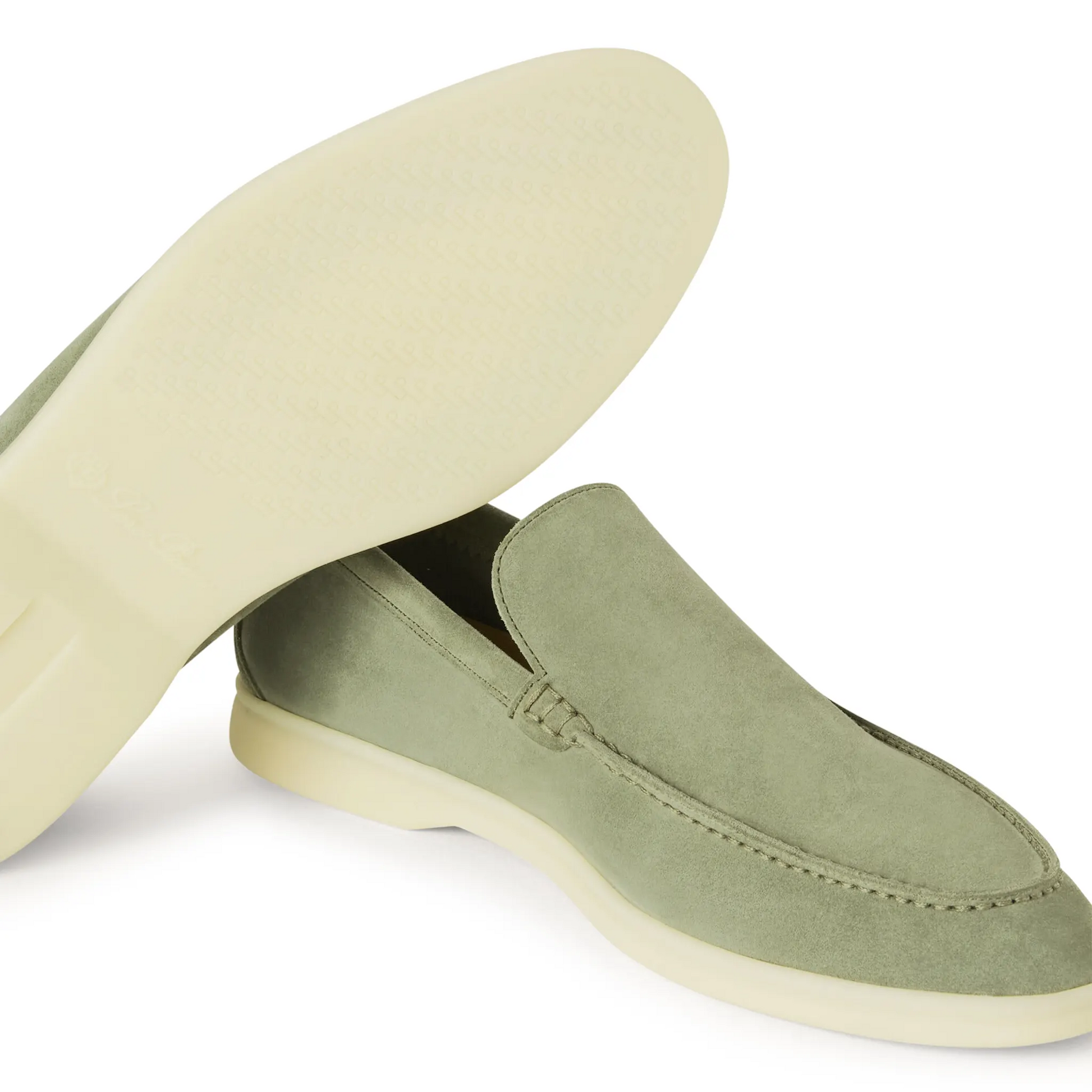 Loro Piana Summer Walk Suede Shamrock Loafers