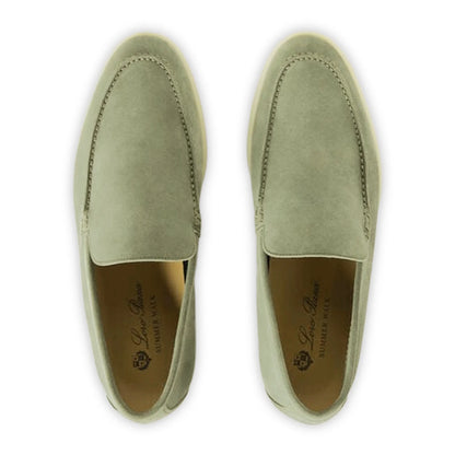 Loro Piana Summer Walk Suede Shamrock Loafers