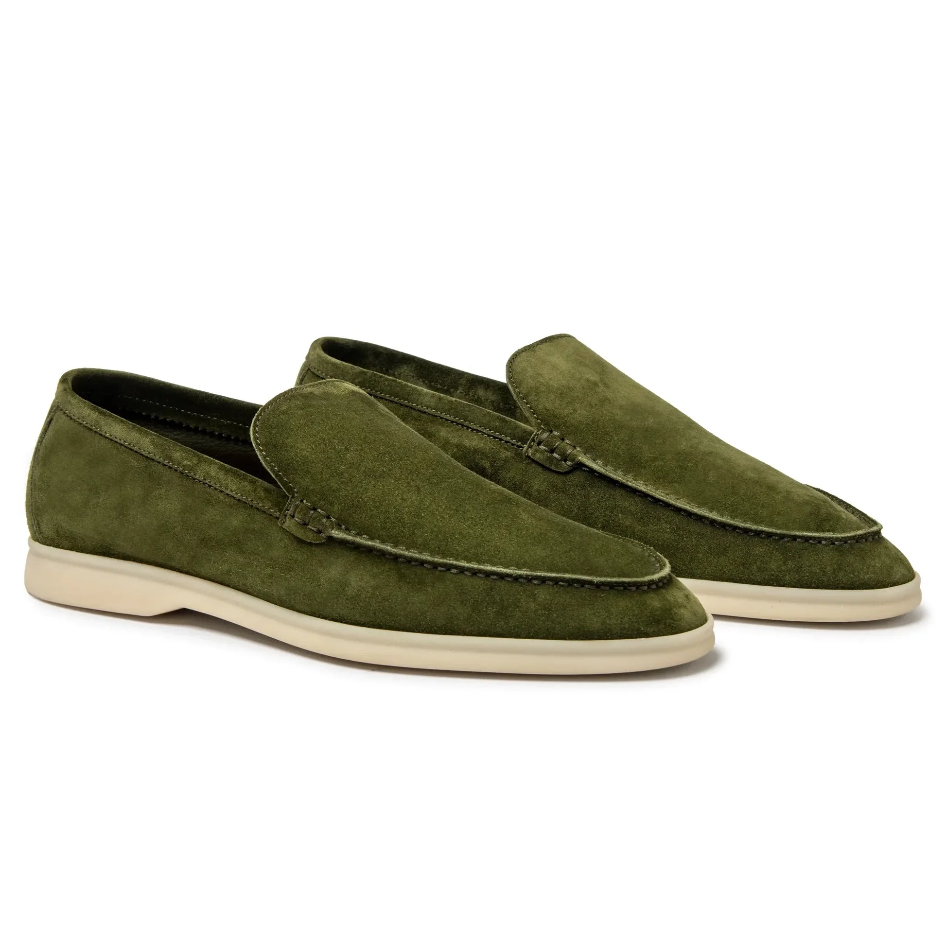 Loro Piana Harrods Exclusive Summer Walk Suede Verde Loafers