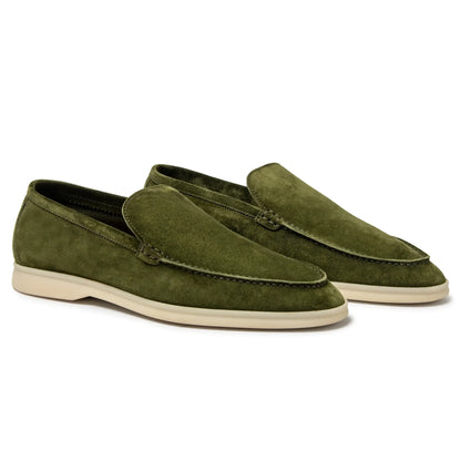 Loro Piana Harrods Exclusive Summer Walk Suede Verde Loafers